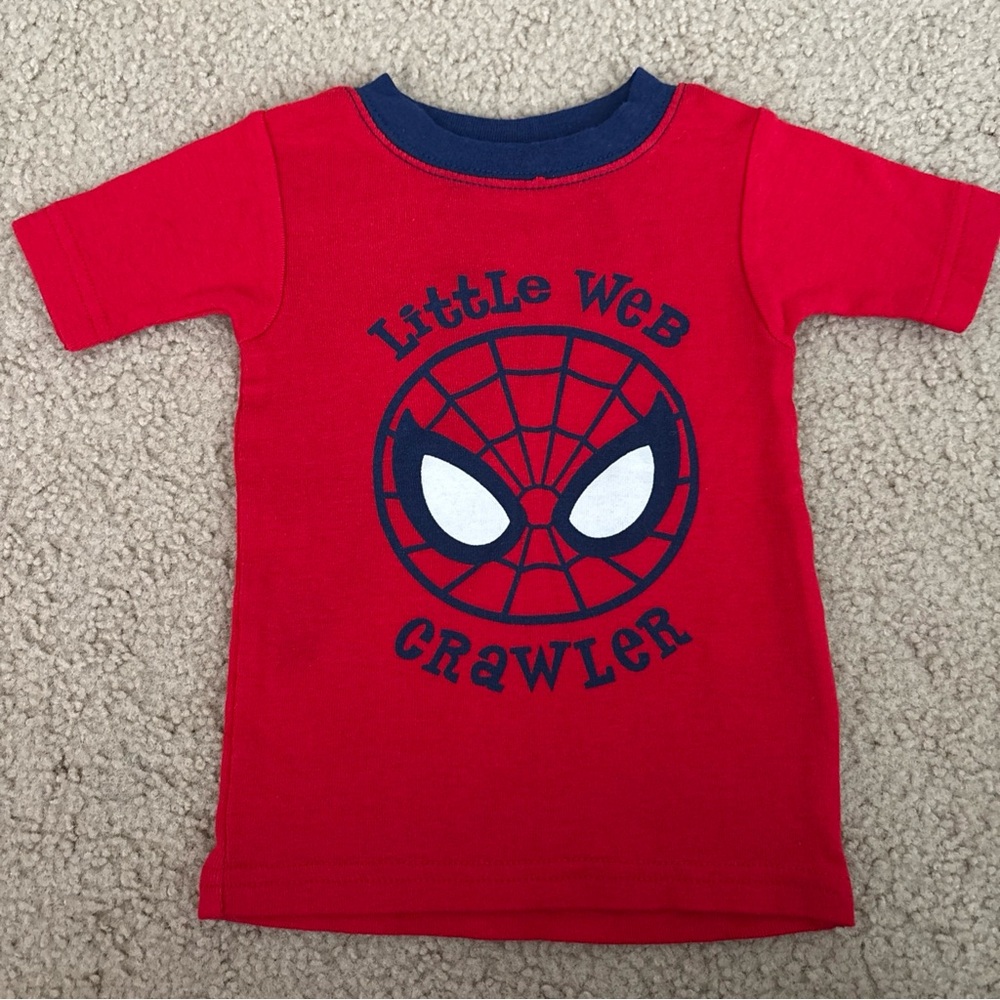 Boys Shirt Size 18 Months Short Sleeve Red Spiderman Marvel Graphic kids